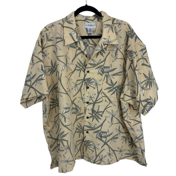 Knightsbridge Other - Knightsbridge Mens Short Sleeve Hawaiian Shirt Size 3XL Yellow Floral Button Up